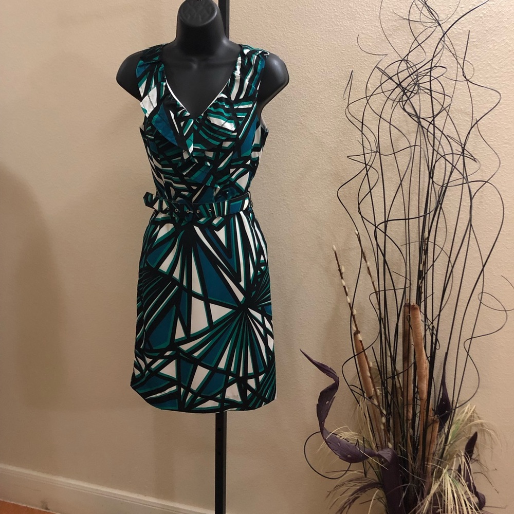 Banana Republic Belted MultiColor Dress. Preowned - Picture 1 of 5
